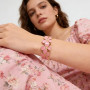 FOSLXIN Bracelet Fleurs Femme Dorées, Bracelets à Manchette Bracelet Ouvert en Or, Acier Inoxydable Parure Bijoux Ensemble Fleur