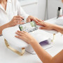 perfk Repose Main Manucure avec Support de Téléphone Réglable, Repose Main Ongle, Pose Main Manucure, Accoudoir en Forme de U Co