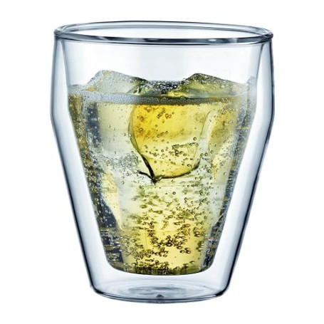 Bodum 10481-10 Titlis Set de 2 Verres Double Paroi Empilable Verre Transparent 0,25 L