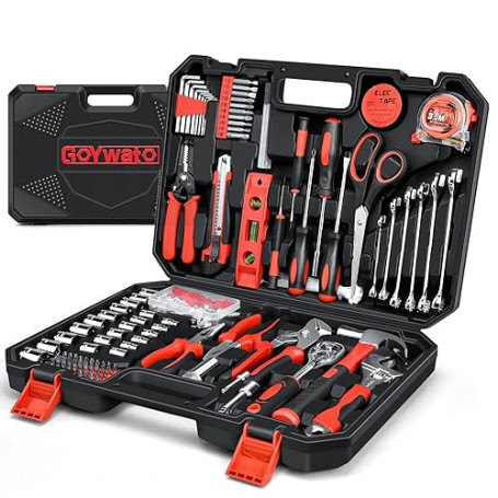 GoYwato Caisse a Outils Complete 287 Pièces - Boite a Outils Professionnel Malette Outils Clé Cliquet Jeu de Douilles Portable C