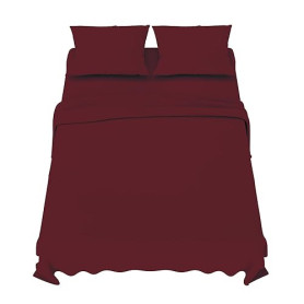 Dreamzie Parure de Lit 140x200 cm - 4 Pièces en Microfibre - Drap Housse 140x200 cm - Drap Plat 2 Personnes 220x270 cm - 2 Taie