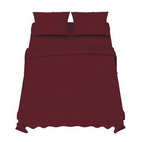 Dreamzie Parure de Lit 140x200 cm - 4 Pièces en Microfibre - Drap Housse 140x200 cm - Drap Plat 2 Personnes 220x270 cm - 2 Taie