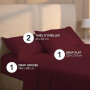 Dreamzie Parure de Lit 140x200 cm - 4 Pièces en Microfibre - Drap Housse 140x200 cm - Drap Plat 2 Personnes 220x270 cm - 2 Taie