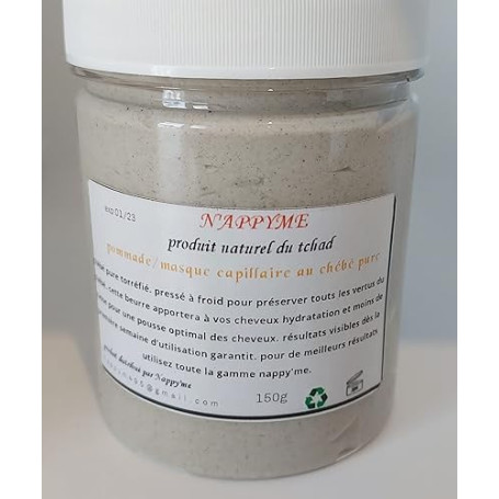Nappy'me Générique Beurre de Chébé Hydrate et Nourri les Cheveux, 150 g