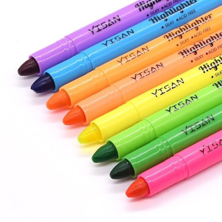 YISAN Surligneur Gel, Surligneur de la Bible, Stylos Marqueurs Surligneur Secs,8 Couleurs Assorties 20222