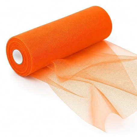 Rouleau de tulle Orangza - 30 cm x 92 m - Ruban de tulle - Décoration de mariage - Tissu en organza - Tissu au mètre - Tissu org