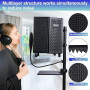 Dmsky Bouclier d'isolation de microphone avec filtre anti-pop et trépied, pliable, avec triple isolation sonore, haute densité,
