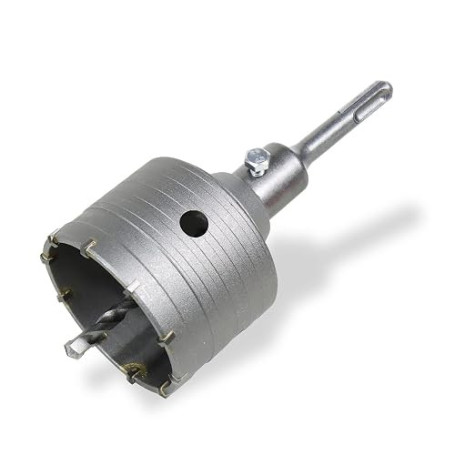 CCLIFE Scie à Cloche Trépan Couronne Carotteuse à Sec Ø 82 mm avec adaptateur SDS plus pour Maçonnerie et Béton