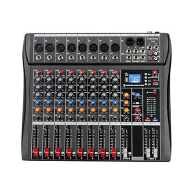 Depusheng DX8 Table de mixage professionnelle Console de carte son Interface 8 canaux Entrée MP3 Alimentation fantôme 48 V DJ St