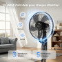 NebulaFlow Ventilateur Brumisateur, 2026 Amélioré Réservoir 4L, 7,5H Ventilateur sur pied, Minuterie, 5 vitesses 3 modes, Ventil