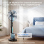 NebulaFlow Ventilateur Brumisateur, 2026 Amélioré Réservoir 4L, 7,5H Ventilateur sur pied, Minuterie, 5 vitesses 3 modes, Ventil
