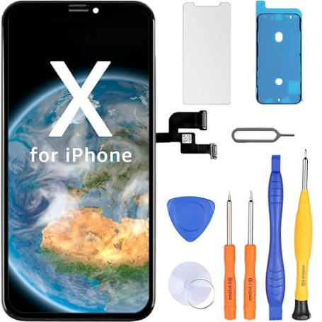 LL TRADER Écran pour iPhone X, FHD Tactile et 5.8" LCD Complet de Remplacement, Compatible avec iPhone 10 Display en Verre d'Ass