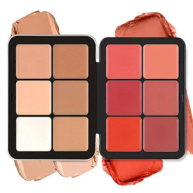 Palette de 12 couleurs d'anticernes et de fards à joues, longue tenue, résistante aux bavures, estompable, 2 en 1 fards à joues