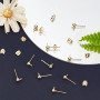 Beebeecraft 100PCS 24K Plaqué Or Boucles d'oreilles Goujons Boucles d'oreilles Boule avec Boucle DIY Bijoux (15x7mm)