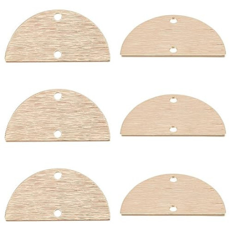 Beebeecraft 1 boîte 35 pièces Connecteurs Demi-Cercle en Laiton Plaqué Or 18K Liens Demi-Ronds avec 2 Trous pour Collier à Faire