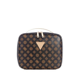 GUESS Wilder Travel Cosmetic Organizer Case Brown
