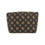 GUESS Wilder Large Top Zip Cosmetic Bag Brown