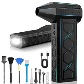 Dépoussiéreur électrique avec lampe de poche, ventilateur turbo à air comprimé 180 000 tr/min (10 000 mAh), ventilateur à jet mu