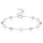 LOLIAS Bracelet Perles Femme Coeur Bracelet Or/Argent Femme Acier Inoxydable Bracelet Perle pour Femme Ado Fille Bijoux Cadeau F