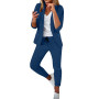 Costume Femme Élégant Pantalon 2 Pièces Tailleur Professionnel Slim Fit Bureau Sportif Style Moderne Tendance Confortable