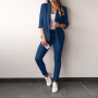 Costume Femme Élégant Pantalon 2 Pièces Tailleur Professionnel Slim Fit Bureau Sportif Style Moderne Tendance Confortable