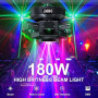 UKing 180W Lyre LED Tête Mobile, projecteur de fête LED RGBW Lumières de scène pour Noël DJ Bar Halloween Disco Jeux de Lumiere