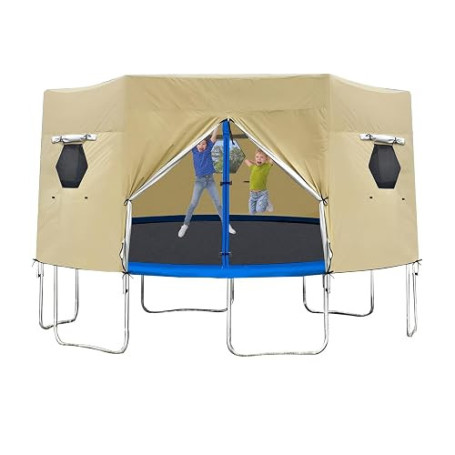 Tente pour Trampoline - 183cm/244cm/305cm/366cm Couverture de Pare-Soleil de Trampoline avec fenêtre - Tissu Oxford Imperméable,