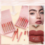 MTUVKGT Lot de 6 Brillants à Lèvres Mat, Ensemble de Rouge à Lèvres Liquide Nude Longue Durée, Ensembles de Rouge à Lèvres non C