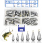 XSHAO 50 PCS Plomb Peche Mer, Poids de Pêche 5 g/ 10 g/ 15 g/ 20 g/ 30 g/ 40 g avec Boîte de Rangement pour Plein Air et Pêche e