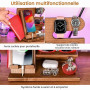 TESLYAR - Station d'accueil pour téléphone en bois pour homme, organisateur de bureau ou de chevet, cadeau d'anniversaire pour h