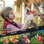 XIAZIR Sécateur électrique sans fil de 35 mm avec moteur brushless, sécateur de jardin avec écran LCD, 2 batteries 21 V 2000 mAh