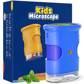 Microscope Numérique pour Enfants 1000X, Temodu 2.0 Pouces Microscope Enfant, 8 Lumières LED, Sciences de Plein air pour Les 3 A