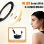 Trépied pour Téléphone Portable avec LED Ring Light (10,24"), Alimenté par USB, 3 Modes de Couleur, Ring Light éclairage Rotatif
