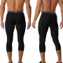 NuCamper 3/4 Legging de Compression pour Homme, 3/4 Collant Compression Homme Legging Collant à Séchage Rapide Pantalon de Couch