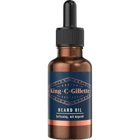 King C. Gillette Huile de barbe pour homme avec huile d'argan, huile de jojoba, huile d'avocat, huile d'amande et huile de grain