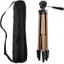 Amazon Basics Trépied 127,0cm pour Appareil Photo Reflex Numérique, Léger, avec Sac, Hauteur Réglable, Champagne