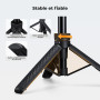 K&F CONCEPT MS62 Perche à Selfie 65 cm, Trépied Léger Portable pour Téléphone/Caméra avec 1/4" et Rotule 360°, Compatible Smartp