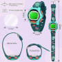 GUUMUXIN Montre Numérique de Sport pour Enfants avec Indicateur Lumineux 7 Couleurs, Écran de Montre en Acrylique, Étanche 3 ATM