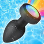 Vibrateur Anal Plug En Silicone Avec Base Lumineuse, Télécommande Sans Fil Rechargeable Butt Plug Anal Massager G-Spot Anus Stim
