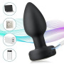 Vibrateur Anal Plug En Silicone Avec Base Lumineuse, Télécommande Sans Fil Rechargeable Butt Plug Anal Massager G-Spot Anus Stim