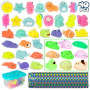 BONNYCO Mochi Squishy Kawaii Cadeau Anniversaire Enfants Invites, Pack 40 Cadeaux Anniversaire Invités Enfant avec Phosphorescen