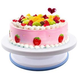 KOMUNJ Plateau tournant à gâteau rotatif à 360 °, Présentoir pour décorer et décorer des gâteaux