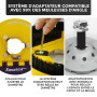 FANZTOOL Carter d’aspiration pour Meuleuse, Équipé d'un Disque de Ponçage Béton 125 mm, Qualité Professionnelle, Brosses à Resso