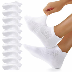 YouShow 10 Paires Chaussettes Basses Homme Femme, Coton Courtes Chaussettes Basses, Sport Respirant Antiderapante Socquettes