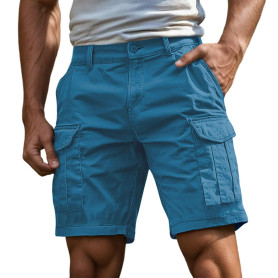Générique Short Cargo Homme Bermuda Homme Shorts Et Bermudas Travail Coton Ceinture Elastique Boardshort Grande Taille Pantalon 