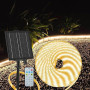 ZAIYW 10M Bande LED Solaire Extérieur, IP68 Étanche, avec Télécommande & Minuterie, Auto-adhésive & Découpable pour Clôture, Jar