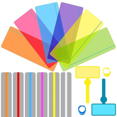 Ysimple 16 Pcs Bandes de Lecture Guidée Dyslexie Outils, Règle de lecture colorée avec Traceur de Doigt, Règle de Superposition