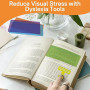 Ysimple 16 Pcs Bandes de Lecture Guidée Dyslexie Outils, Règle de lecture colorée avec Traceur de Doigt, Règle de Superposition
