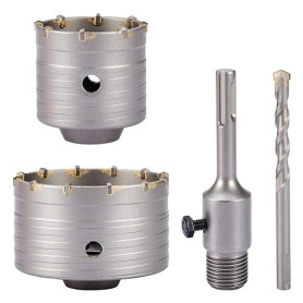 Gedlex Foret Beton 68mm, Scie Cloche Beton 100mm, Foret à Sec avec Tête de Meulage YG8, M22 Trépan Béton avec Queue Ronde 110mm