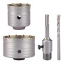 Gedlex Foret Beton 68mm, Scie Cloche Beton 100mm, Foret à Sec avec Tête de Meulage YG8, M22 Trépan Béton avec Queue Ronde 110mm